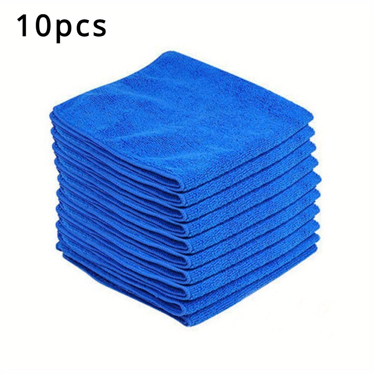 10-Pack of soft, durable microfiber cloths for home, car, eye care, lens cleaning, and auto detailing.