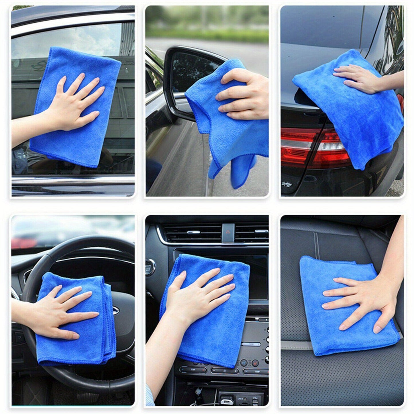 10-Pack of soft, durable microfiber cloths for home, car, eye care, lens cleaning, and auto detailing.