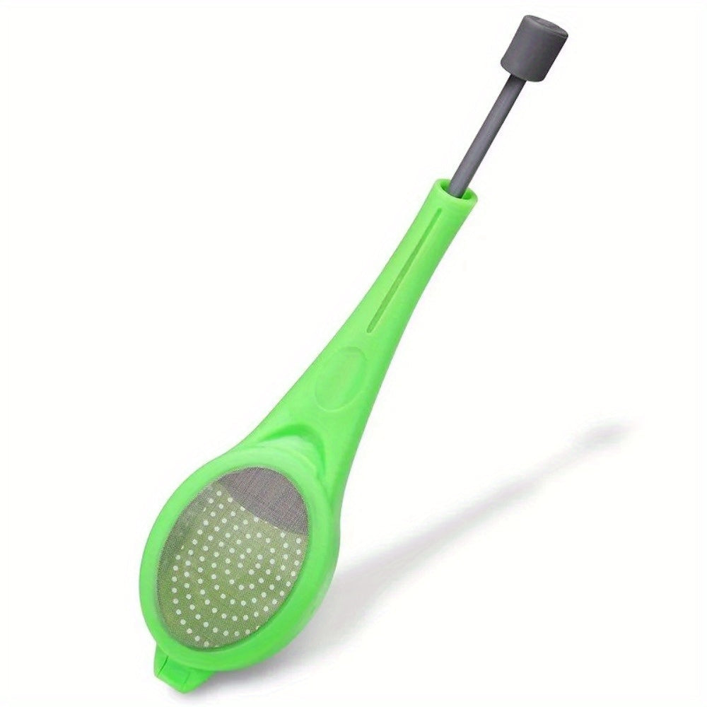 Tea Infuser with Plunger for Maximum Flavor - Green Color, Durable Plastic Material, Easy to Use for Steeping, Stirring, and Pressing