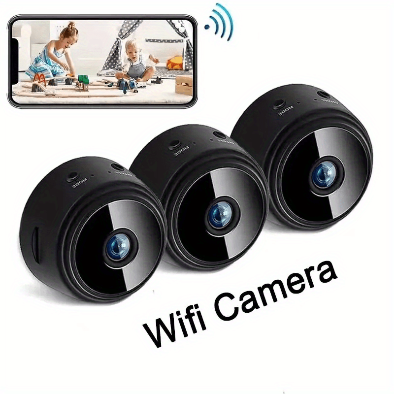 TERUHAL Wireless Mini Surveillance Camera with 480p HD Zoom Lens, Auto Focus, Wi-Fi, Mobile App Control, Indoor/Outdoor, Rechargeable Battery, USB powered, Automatic Exposure, Home Security