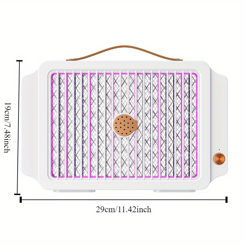 Electric mosquito killer lamp for indoor and outdoor use, effective pest control, essential for summer, with USB power and rechargeable battery.