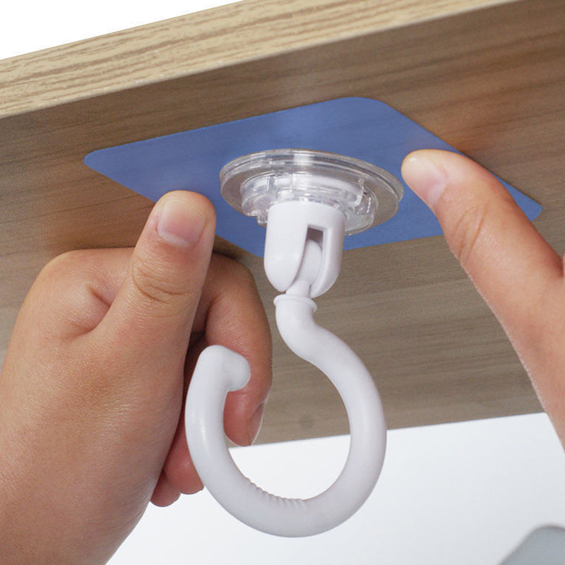 2 Easy-Install Ceiling Hooks for Hanging Various Items - No Drilling Needed, Slip-Resistant Plastic, 360° Swivel, Perfect for Dresses, Towels, Coats & More!