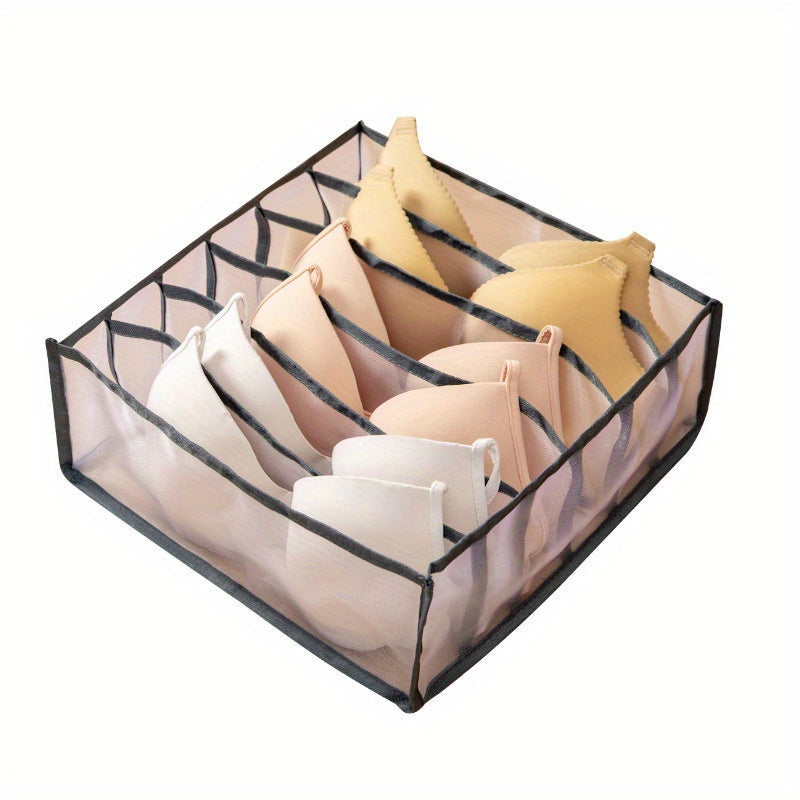 Set of 3 Foldable Drawer Organizers for Underwear, Socks, and Bras - Clear Storage Boxes with Dividers for Closet Organization, Perfect for organizing Ties, Belts, and Scarves, Closet Storage Solutions