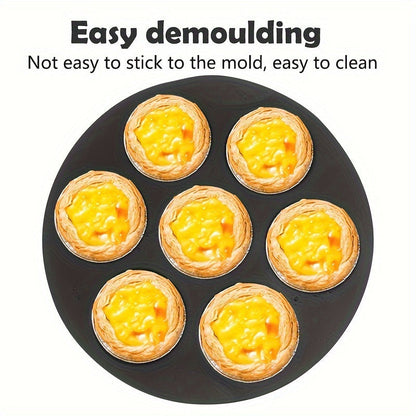 Silicone Muffin Mold with 7 Cups for Air Fryer, Nonstick Cupcake Pan Tray for Microwave Oven, Essential Kitchen Accessories.