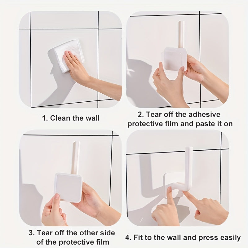 Waterproof Kitchen Bathroom Tissue Holder with L-Shaped Hook - Versatile, Easy to Install, Mountable on Wall, Made of Durable Plastic, No Power Needed