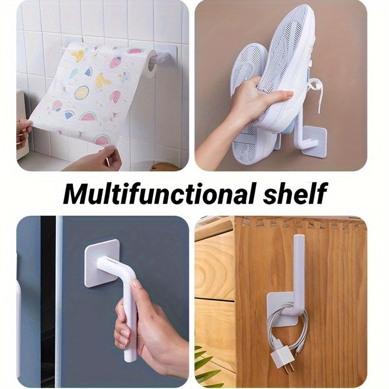 Waterproof Kitchen Bathroom Tissue Holder with L-Shaped Hook - Versatile, Easy to Install, Mountable on Wall, Made of Durable Plastic, No Power Needed