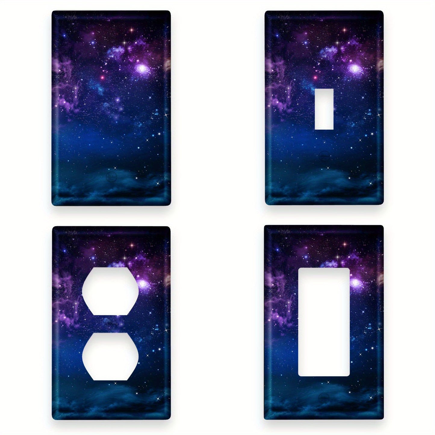 Starry Sky Light Switch Cover, screws into wall, no batteries needed, perfect for various rooms - single rocker design.