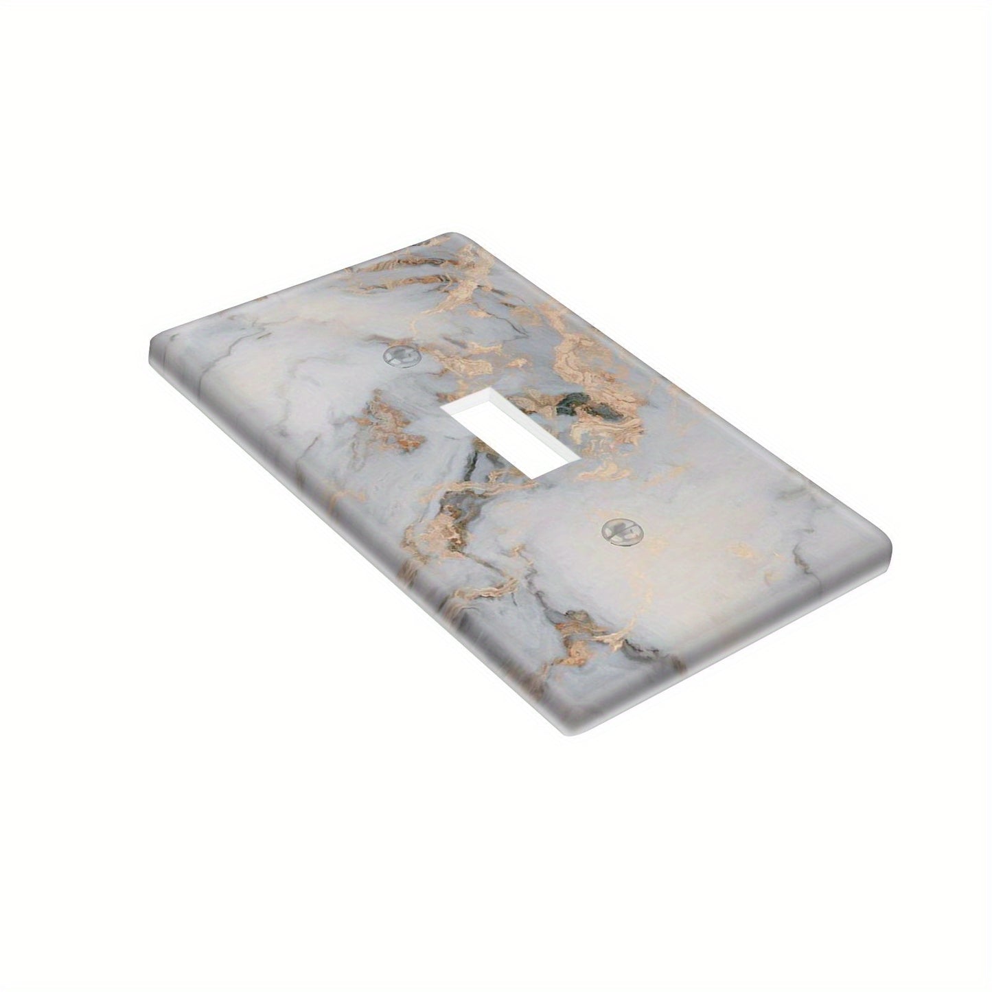 Marble Grain Wall Plate Cover for Single Switch, Easy to Clean, Matching Screws, No Electricity Required.