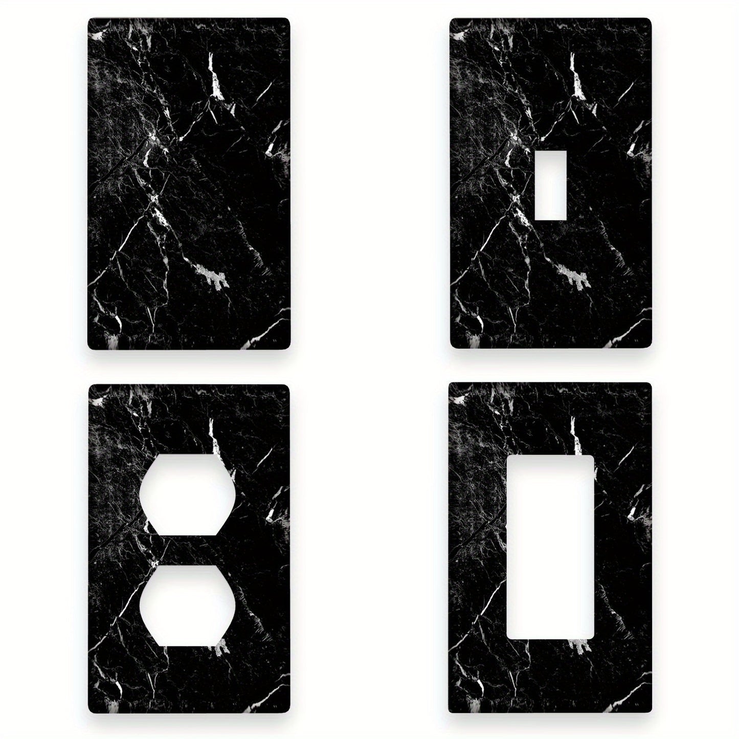 Marble light switch cover available for single or double rocker switches, made of durable polycarbonate material, perfect for decorating household sockets and switch boards in the black market.