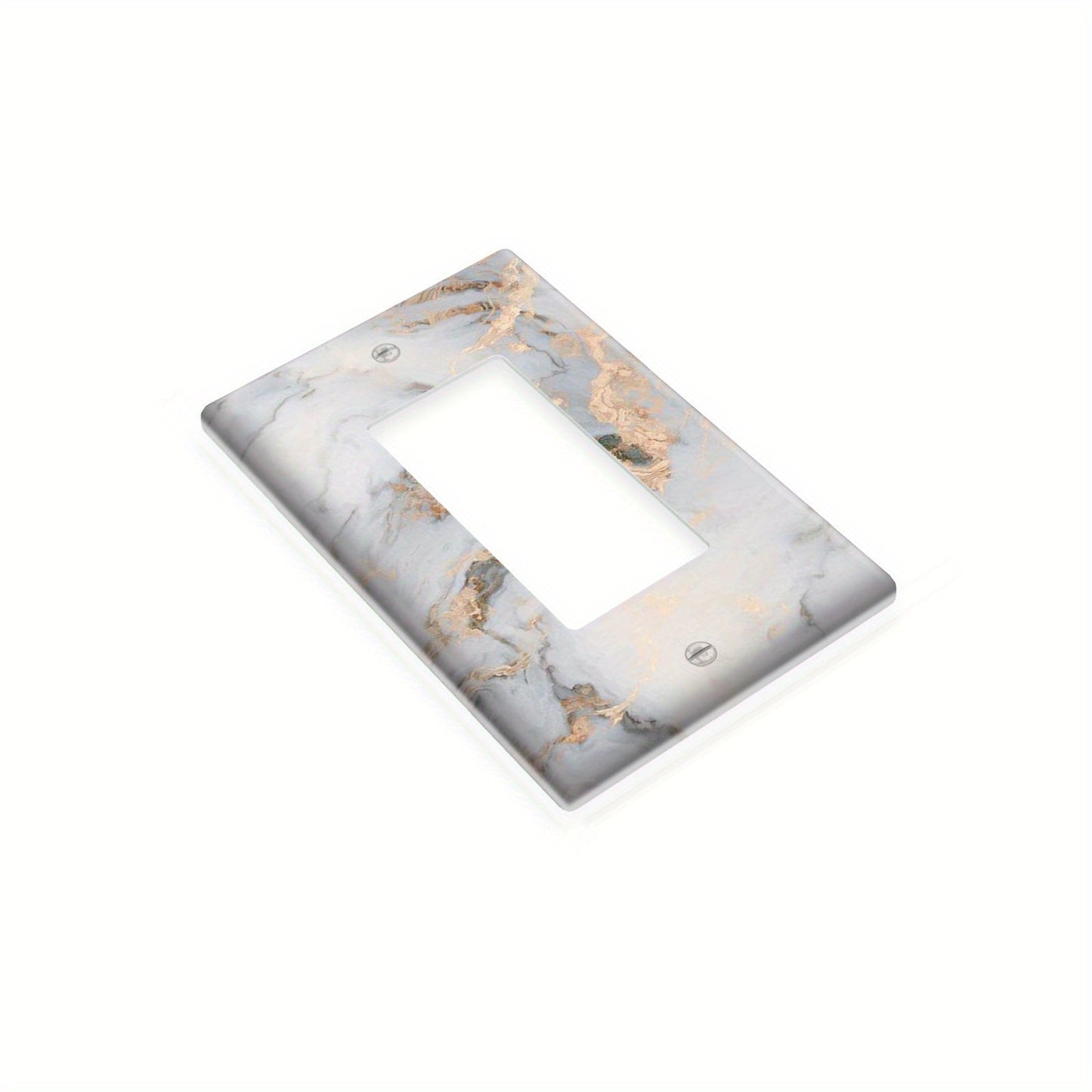 Marble Grain Wall Plate Cover for Single Switch, Easy to Clean, Matching Screws, No Electricity Required.