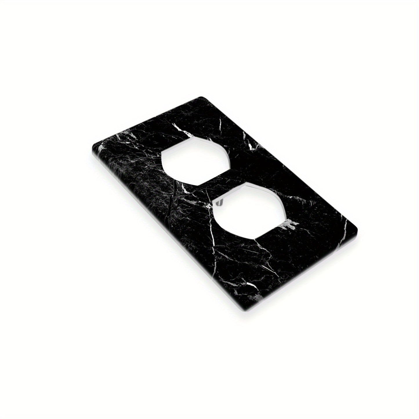 Marble light switch cover available for single or double rocker switches, made of durable polycarbonate material, perfect for decorating household sockets and switch boards in the black market.