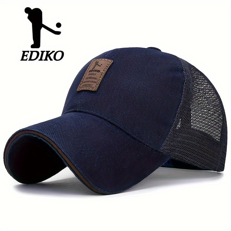 Breathable mesh baseball cap for men and women with sun protection, adjustable snapback, ideal for golf and outdoor activities.