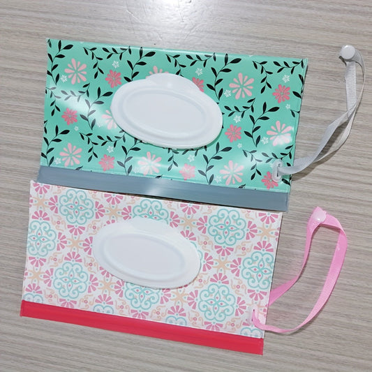 A handy storage pouch for wet wipes, featuring a flip cover and detachable pouch for convenient access.