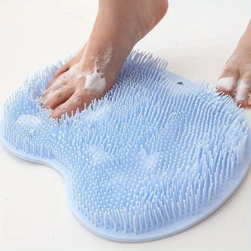 Durable Neoprene Shower Foot & Back Scrub Mat for Deep Skin Exfoliation. Versatile use as foot scrubber or washing mat, high-quality material for long-lasting use.