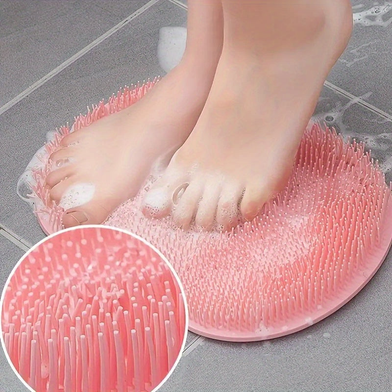 Durable Neoprene Shower Foot & Back Scrub Mat for Deep Skin Exfoliation. Versatile use as foot scrubber or washing mat, high-quality material for long-lasting use.