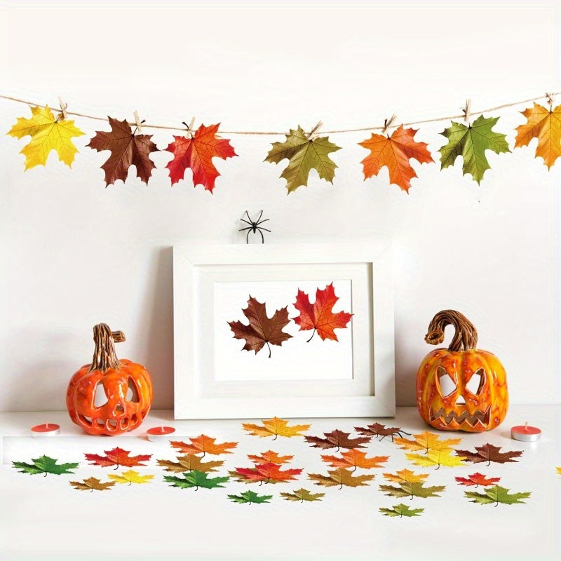 Artificial maple leaf wedding message book with 150 pieces, ideal for decoration at Thanksgiving, birthdays, and announcements. Perfect for school classrooms, family gatherings, and celebrations.