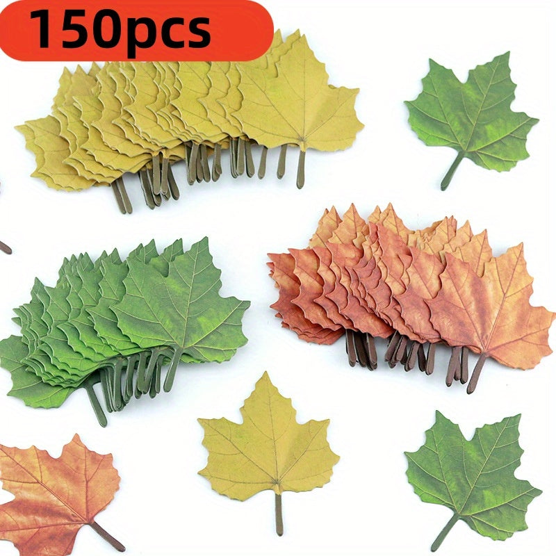 Artificial maple leaf wedding message book with 150 pieces, ideal for decoration at Thanksgiving, birthdays, and announcements. Perfect for school classrooms, family gatherings, and celebrations.