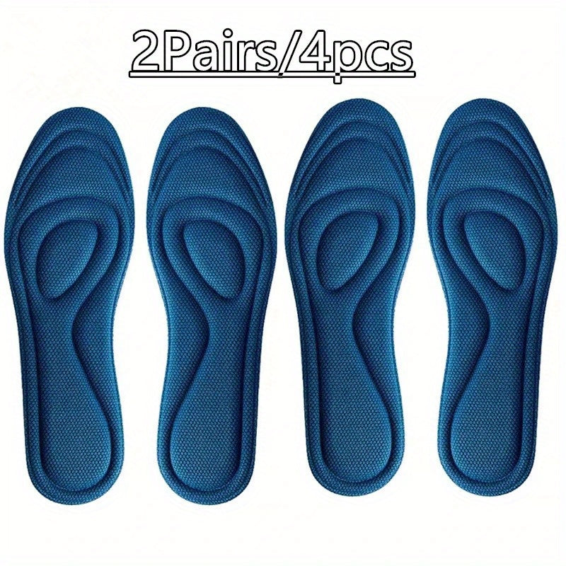 Unisex Memory Foam Insoles for Athletic Running with Targeted Foot Support, Solid Comfort Pads, Unscented.