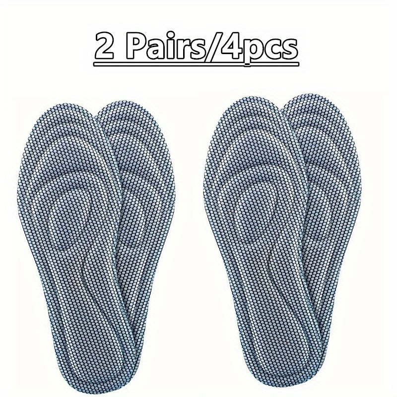 Unisex Memory Foam Insoles for Athletic Running with Targeted Foot Support, Solid Comfort Pads, Unscented.