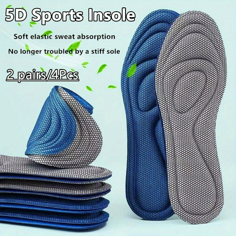 Unisex Memory Foam Insoles for Athletic Running with Targeted Foot Support, Solid Comfort Pads, Unscented.