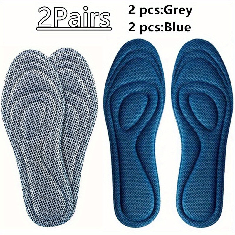 Unisex Memory Foam Insoles for Athletic Running with Targeted Foot Support, Solid Comfort Pads, Unscented.