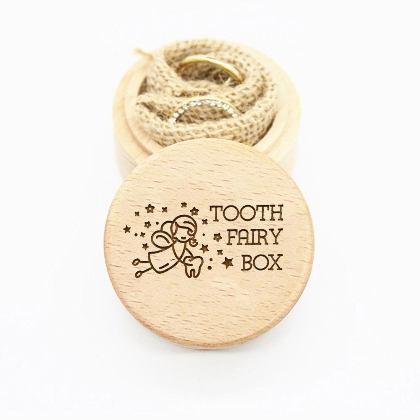 Customized Wooden Tooth Keepsake Box with Engraving, Ideal Tooth Fairy Container for 14-18 Year Olds, Preserve Lost Teeth as Memories - 1 piece