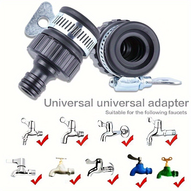 Durable plastic hose adapter set with rotating feature for easy fitting in car wash and garden irrigation, compatible in Europe and America.