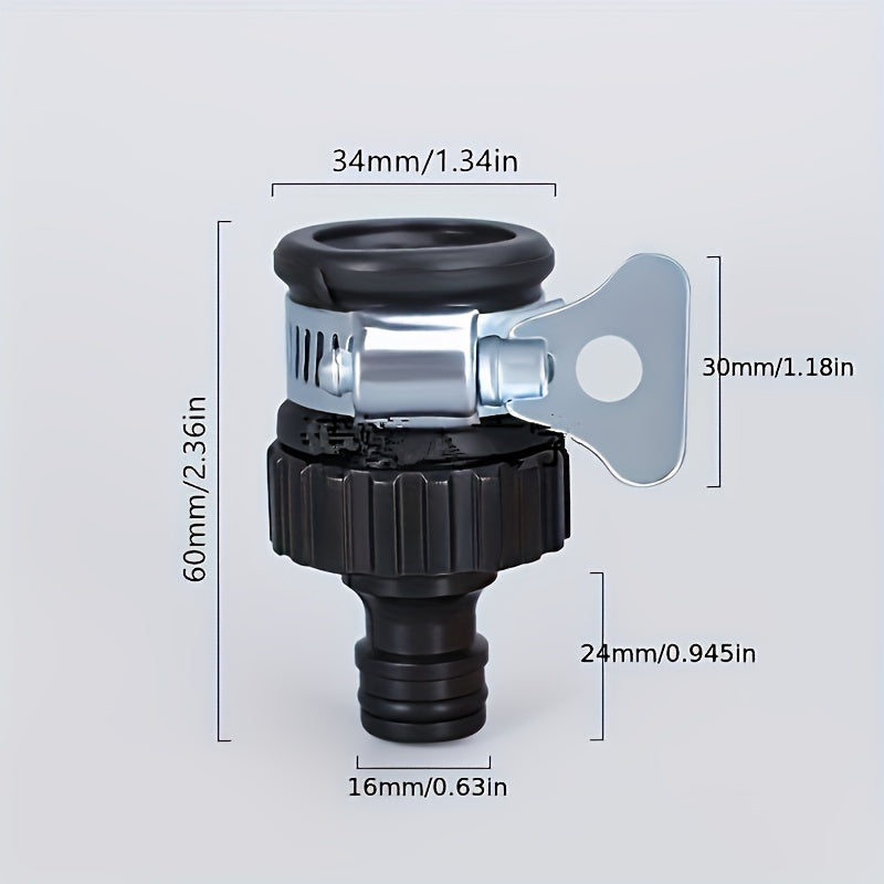 Durable plastic hose adapter set with rotating feature for easy fitting in car wash and garden irrigation, compatible in Europe and America.