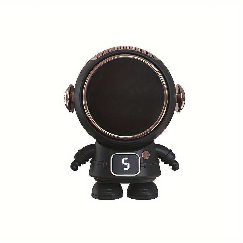 Spaceman Portable Electric Fan - Cartoon Astronaut Mini Hand Fan with Three-Speed Adjustment, Quiet Leafless Design, USB Charging, Rechargeable Battery for Indoor and Outdoor Use.