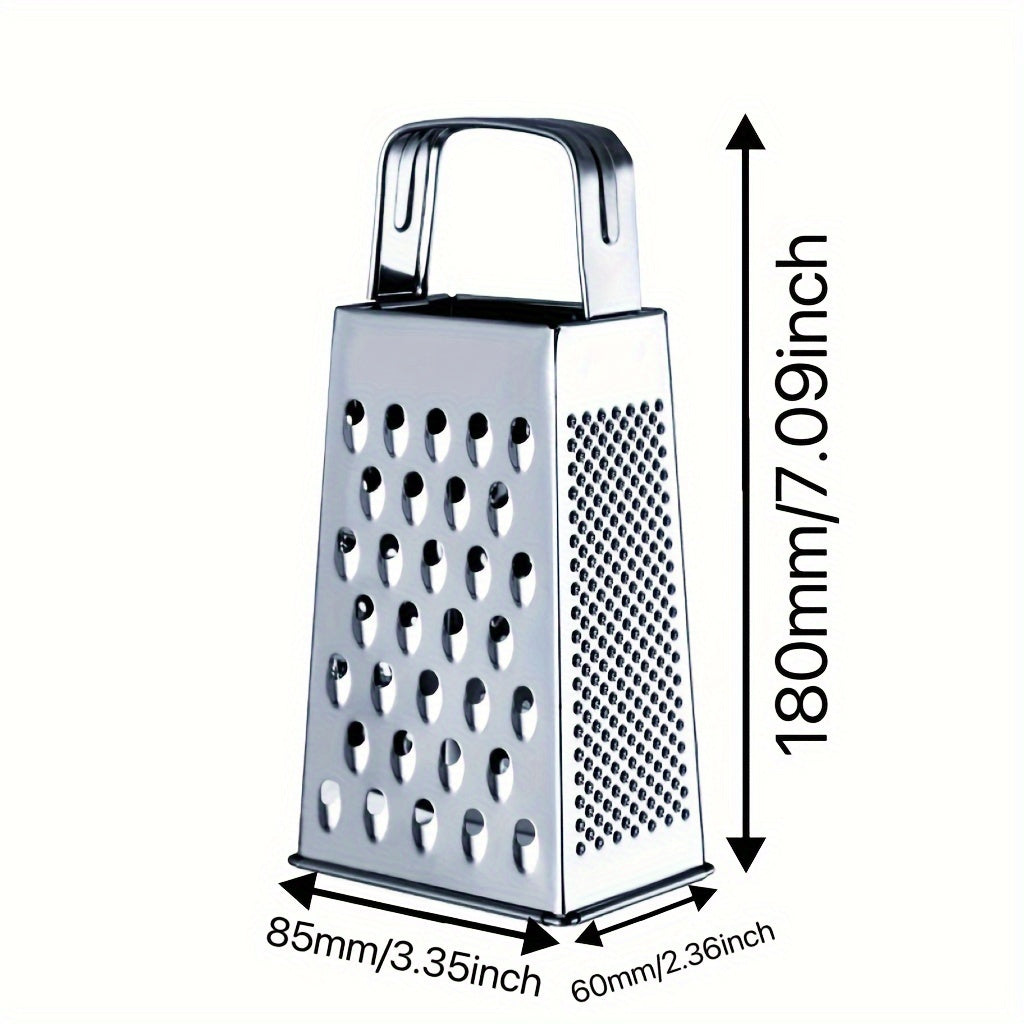 High-quality Stainless Steel Box Grater for Long-lasting Use - Ideal for Shredding Vegetables, Cheese, and More in a Safe and Efficient Manner - Perfect for Home and Professional Kitchens.