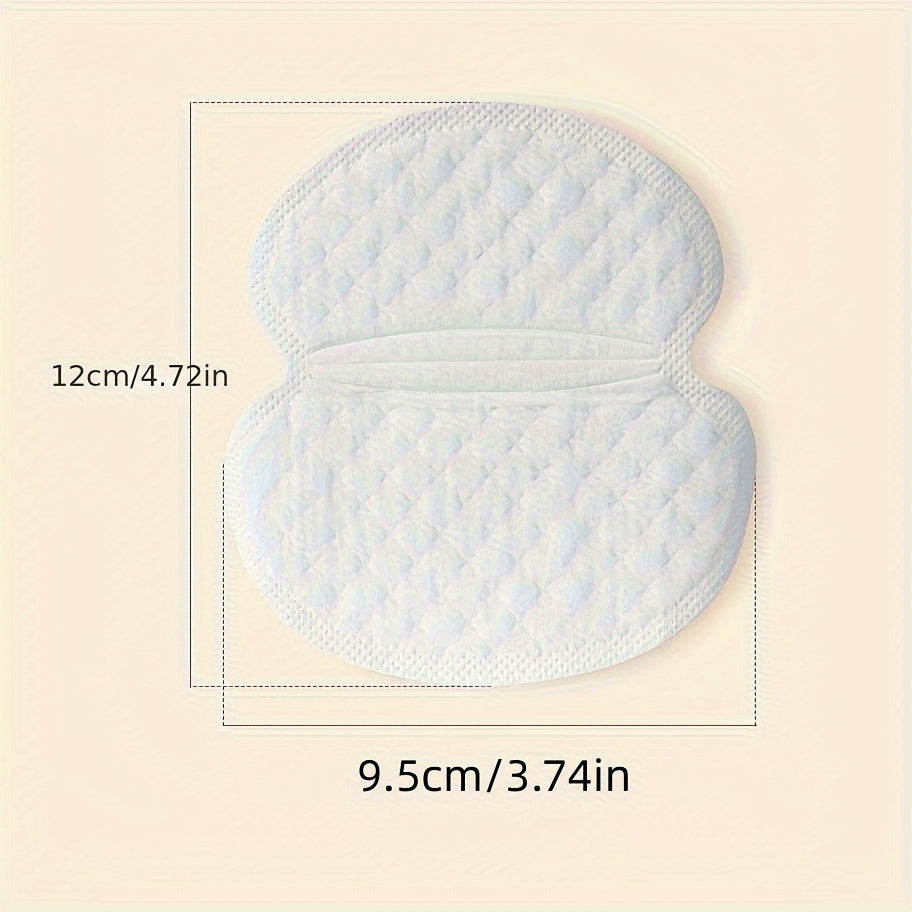 Absorbent pads for underarms and collar for sweat and odor control, available in packs of 50 or 100.