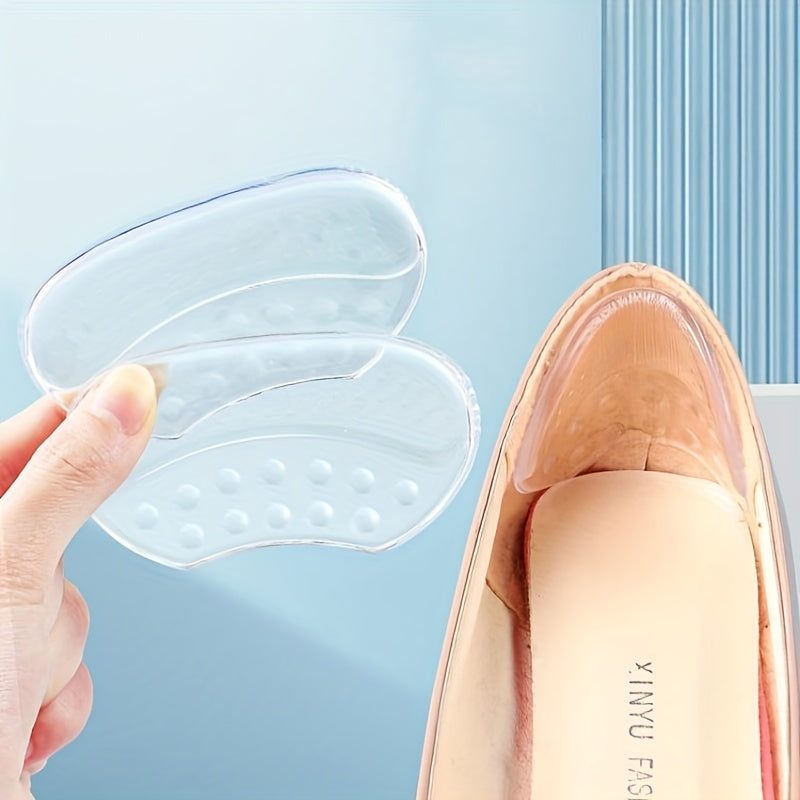 1 Pair of Super Soft Silicone Heel Stickers for Women's High Heels, Anti-wear, Anti-drop, and Size-changing.