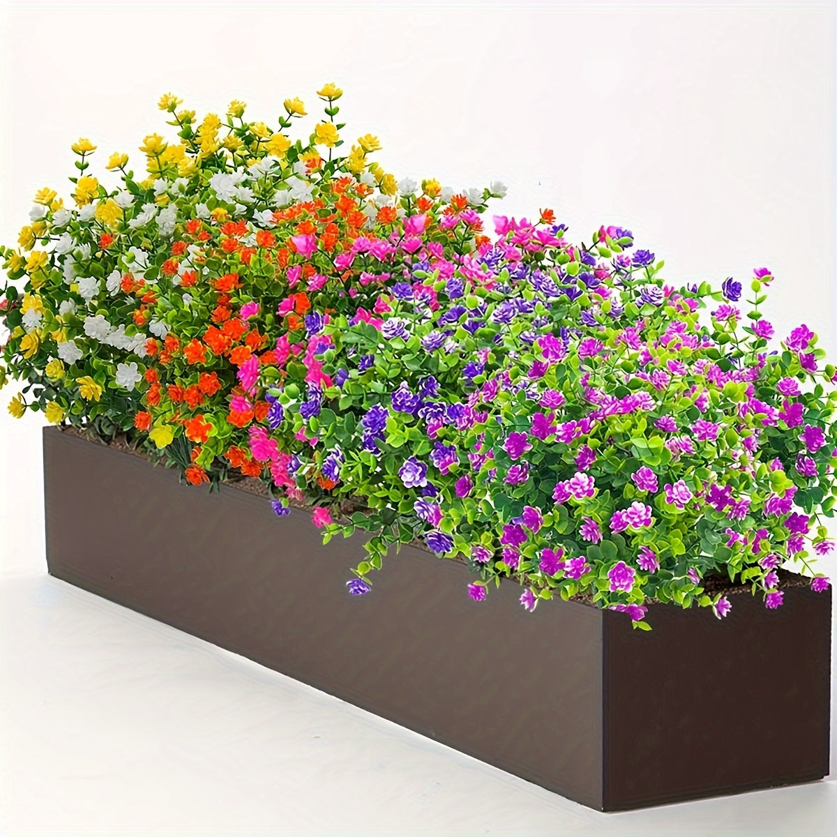 UV resistant artificial vine flowers in 8 bundles, suitable for both indoor and outdoor use in various settings such as homes, offices, weddings, and reunions.