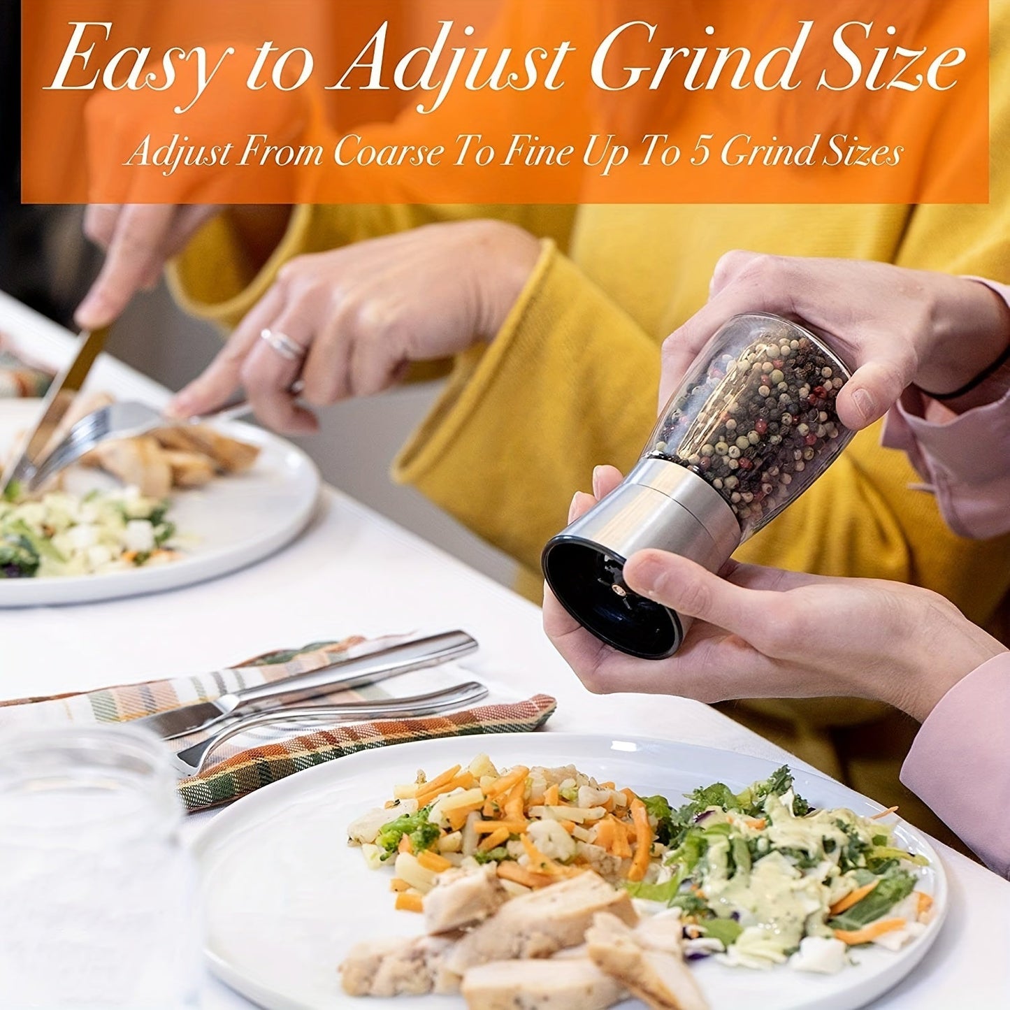 Portable and durable, this adjustable ceramic core grinder is perfect for camping, hiking, BBQs, and everyday kitchen use. Enjoy freshly ground pepper and sea salt wherever your culinary adventures take you.