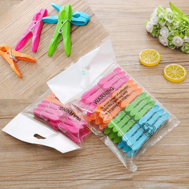 24pcs Heavy-Duty Vibrant Clothespins – Bright Colors, Durable Laundry Clips with Strong Springs, Perfect for Secure Air-Drying & Crafting Projects