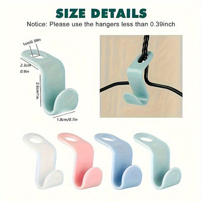 Set of 20 space-saving clothes hangers with mini connection hooks for wall-mounted storage in wardrobes or ties.