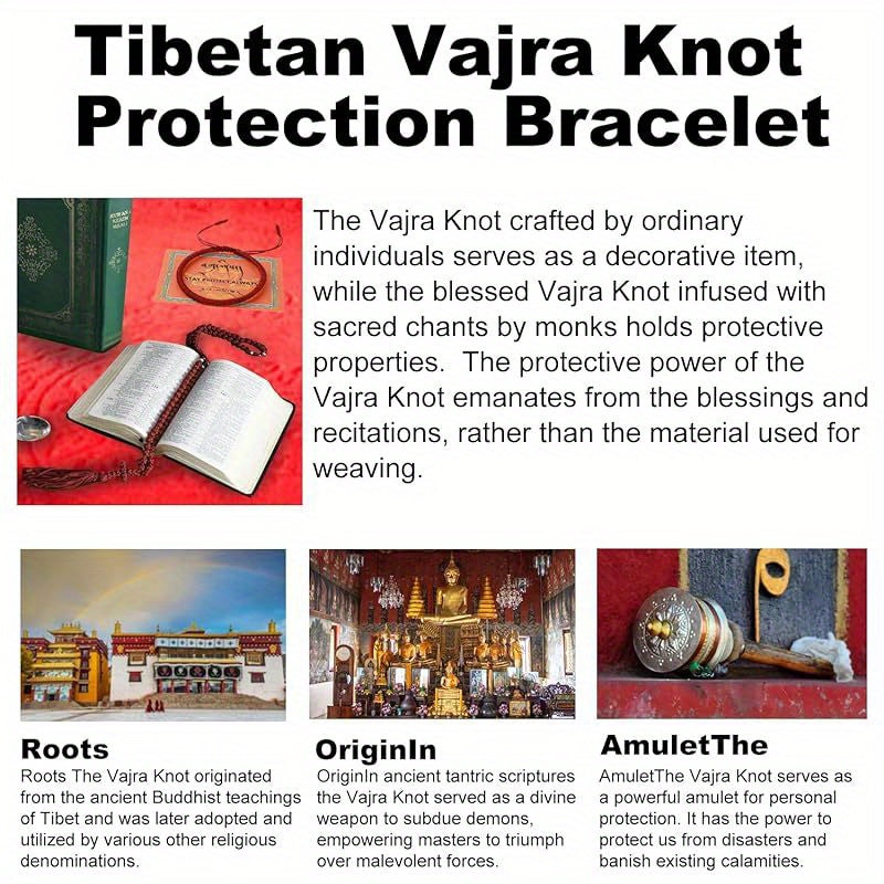 Experience spiritual protection with our handmade Tibetan Monks Dorje Knot Bracelet, featuring a powerful talisman on an adjustable red string. Perfect for both men and women, this jewelry piece promotes spiritual empowerment and makes an ideal gift for