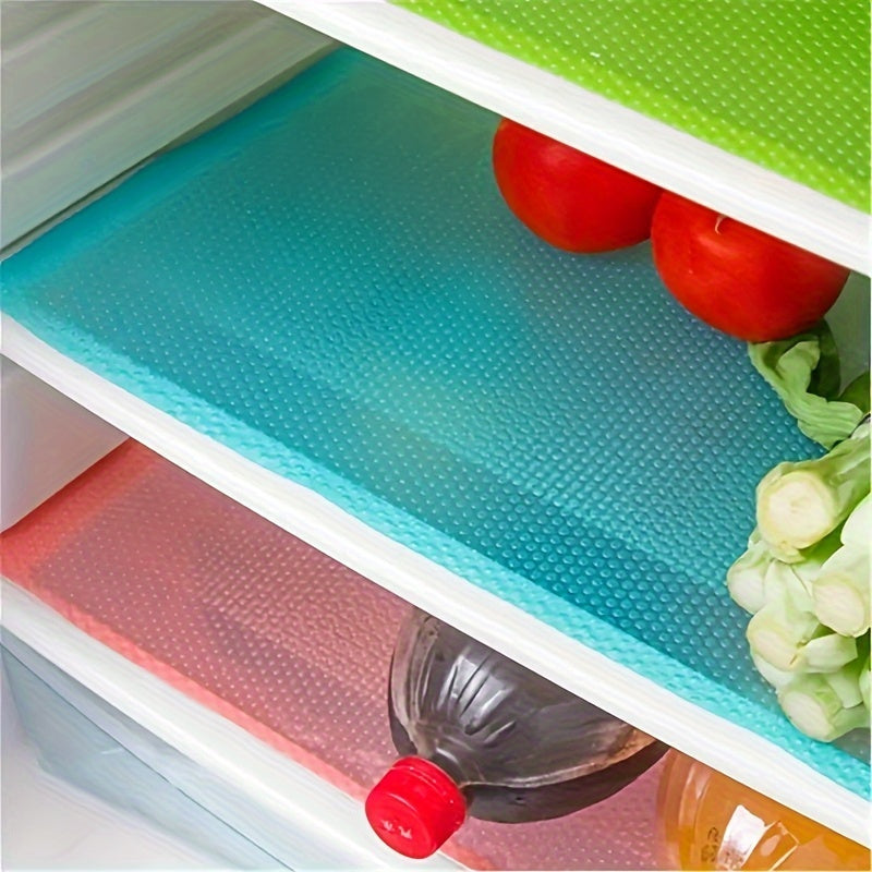 4-pc Oil & Stain-proof Refrigerator Mat, Cabinet Drawer Mat, Washable Placemat, Insulation Coaster