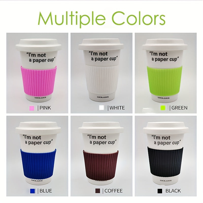 Silicone Coffee Cup Sleeve featuring Non-Slip, Heat Insulation, and Reusable Design in Random Color - suitable for Most Coffee and Tea Cups. Provides Stylish and Comfortable Grip.