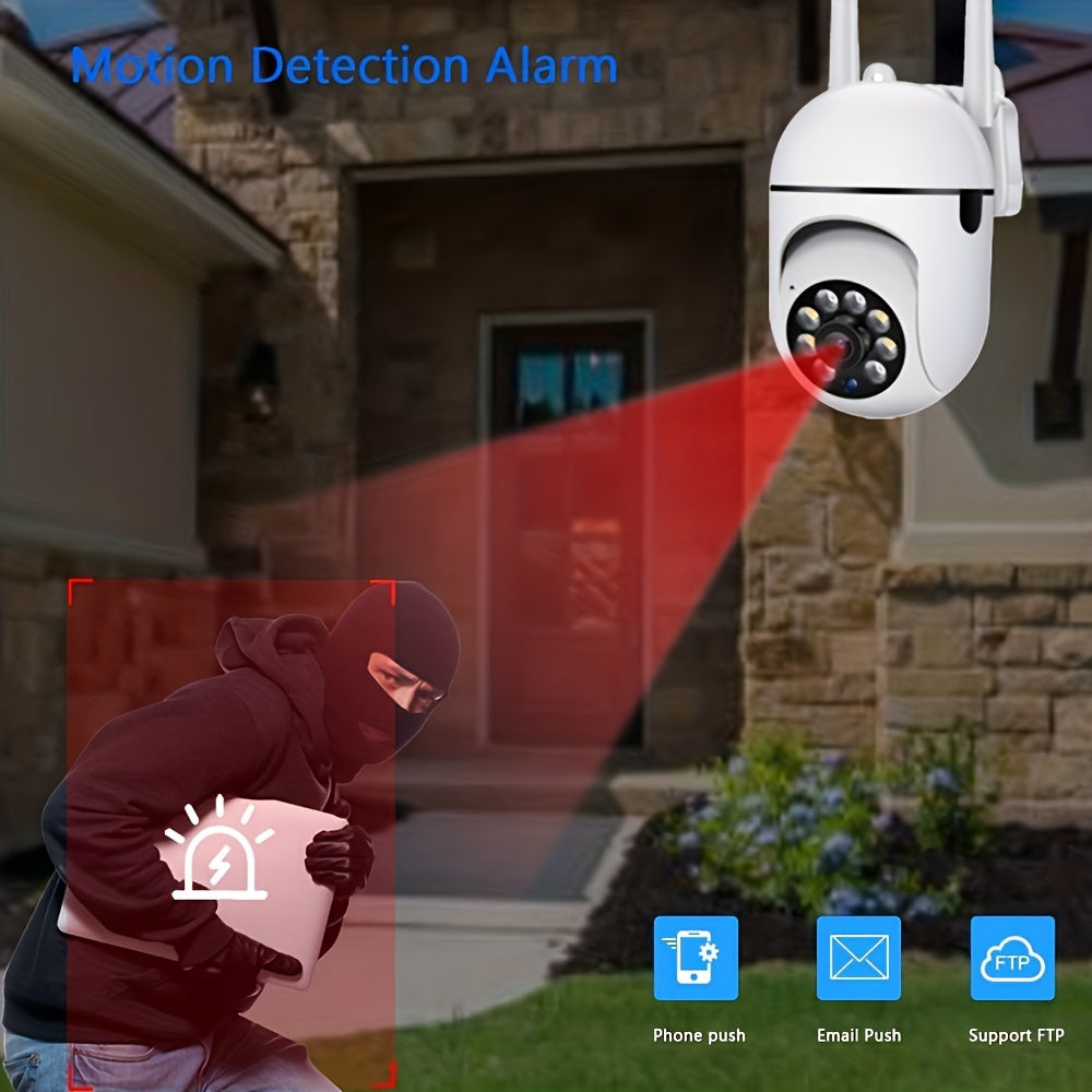 Enhance your surveillance with the 1pc 1080P HD Smart Security Camera. This 360° Panoramic Wireless CCTV features Motion Tracking, Two-Way Audio, Full Color Night Vision, and can be powered by USB. It is Wi-Fi Enabled and Compatible with Smartphones for