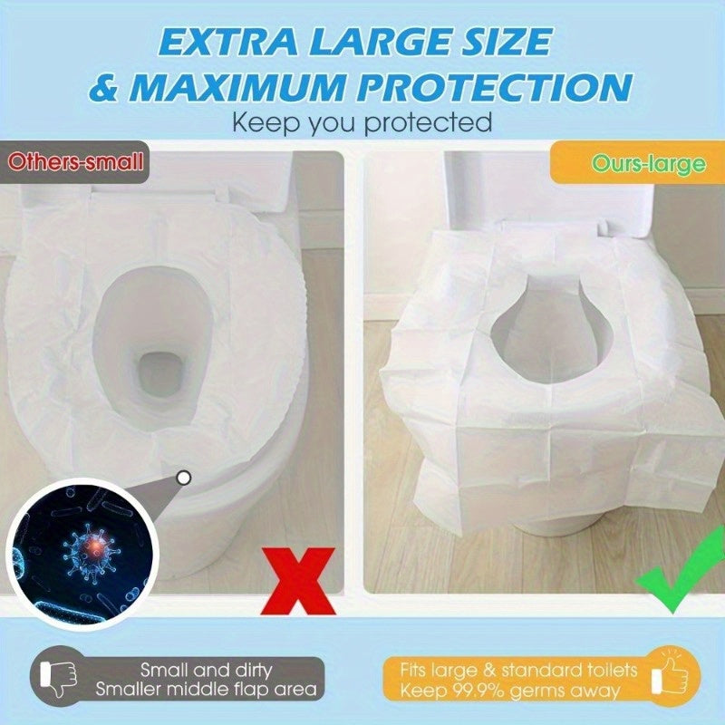 Pack of 30/50/100 Toilet Seat Covers for Adults, ideal for Public Restrooms, Airplane, Camping