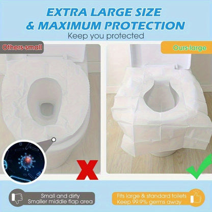 Pack of 30/50/100 Toilet Seat Covers for Adults, ideal for Public Restrooms, Airplane, Camping