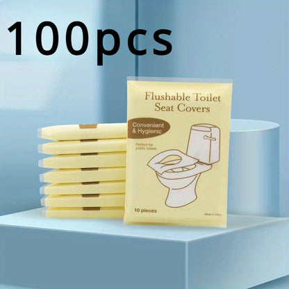 Pack of 30/50/100 Toilet Seat Covers for Adults, ideal for Public Restrooms, Airplane, Camping