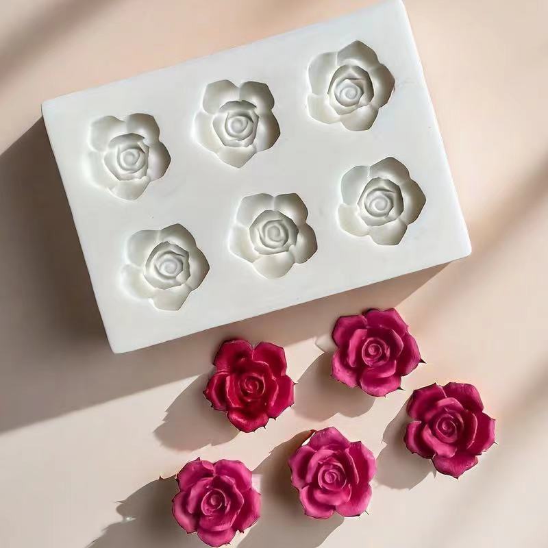 Rose Plum Silicone Chocolate Mold - 3D Flower Candy Fondant DIY Cake Decorating Tool, Baking Kitchen Gadgets and Accessories