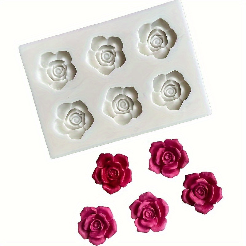 Rose Plum Silicone Chocolate Mold - 3D Flower Candy Fondant DIY Cake Decorating Tool, Baking Kitchen Gadgets and Accessories