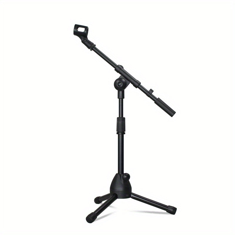 Compact and durable microphone stand for versatile use with guitar, Erhu, and drum.