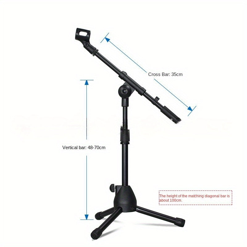 Compact and durable microphone stand for versatile use with guitar, Erhu, and drum.