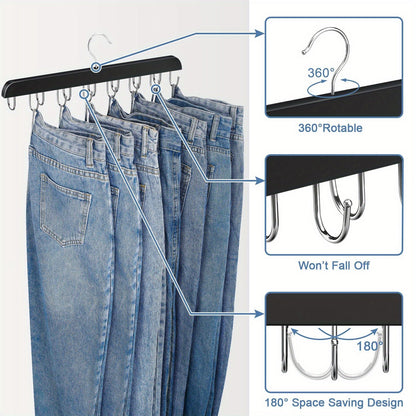 The wooden belt hanger has multiple hooks and can be used for ties, scarves, and more. It is a convenient closet organizer for home and dorm rooms.