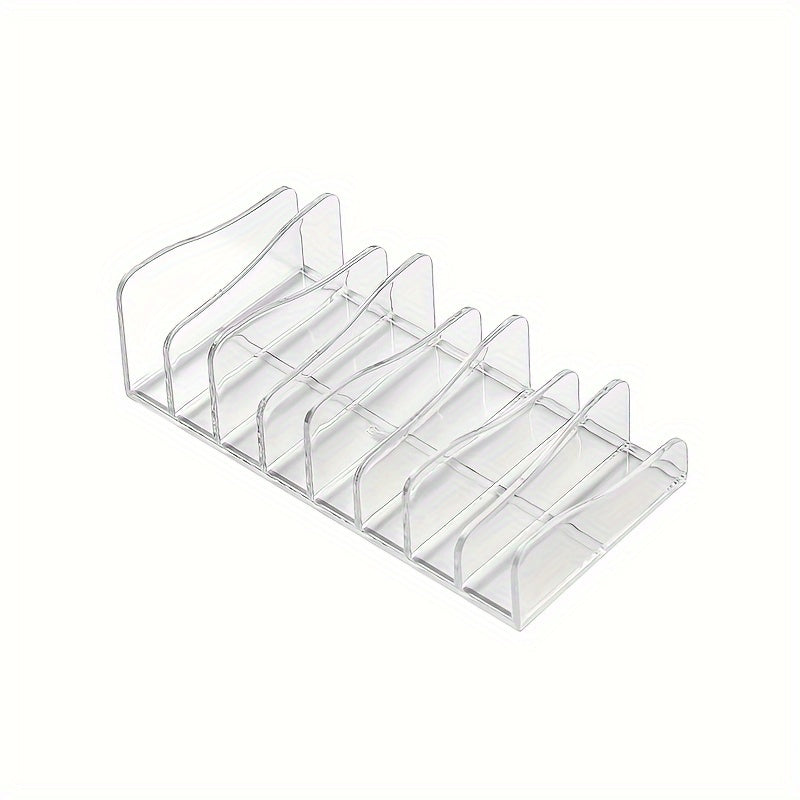 Clear acrylic makeup organizer storage box designed for teen girls aged 12-14. This cosmetic display stand is perfect for organizing eyeshadow, blush, and powder. It can also be used as a desk divider organizer. No electricity or wooden materials