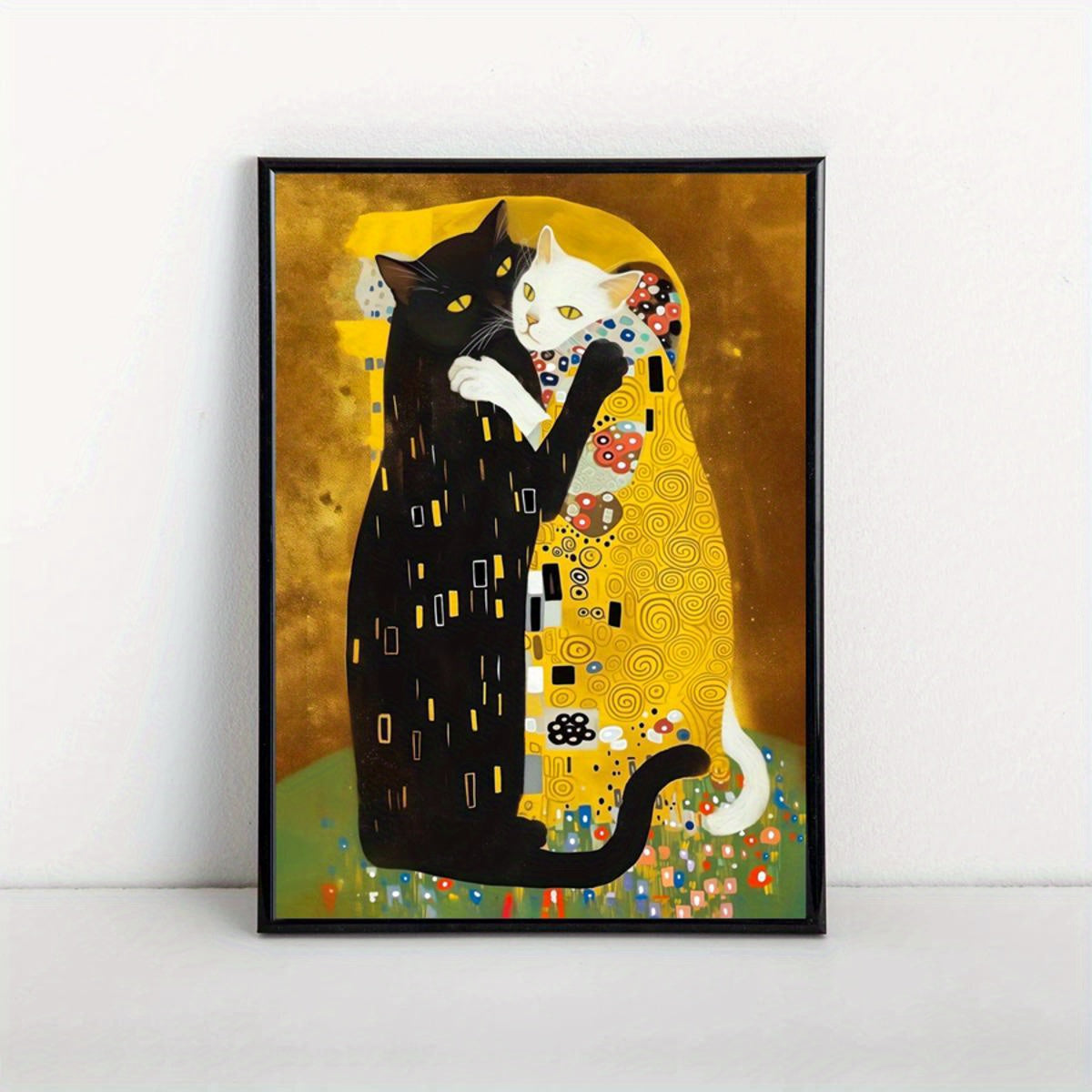 1pc Canvas Poster of Kitty Klimt Art Prints for Wall Decor in Living Room or Bedroom, Frameless Home Decor.